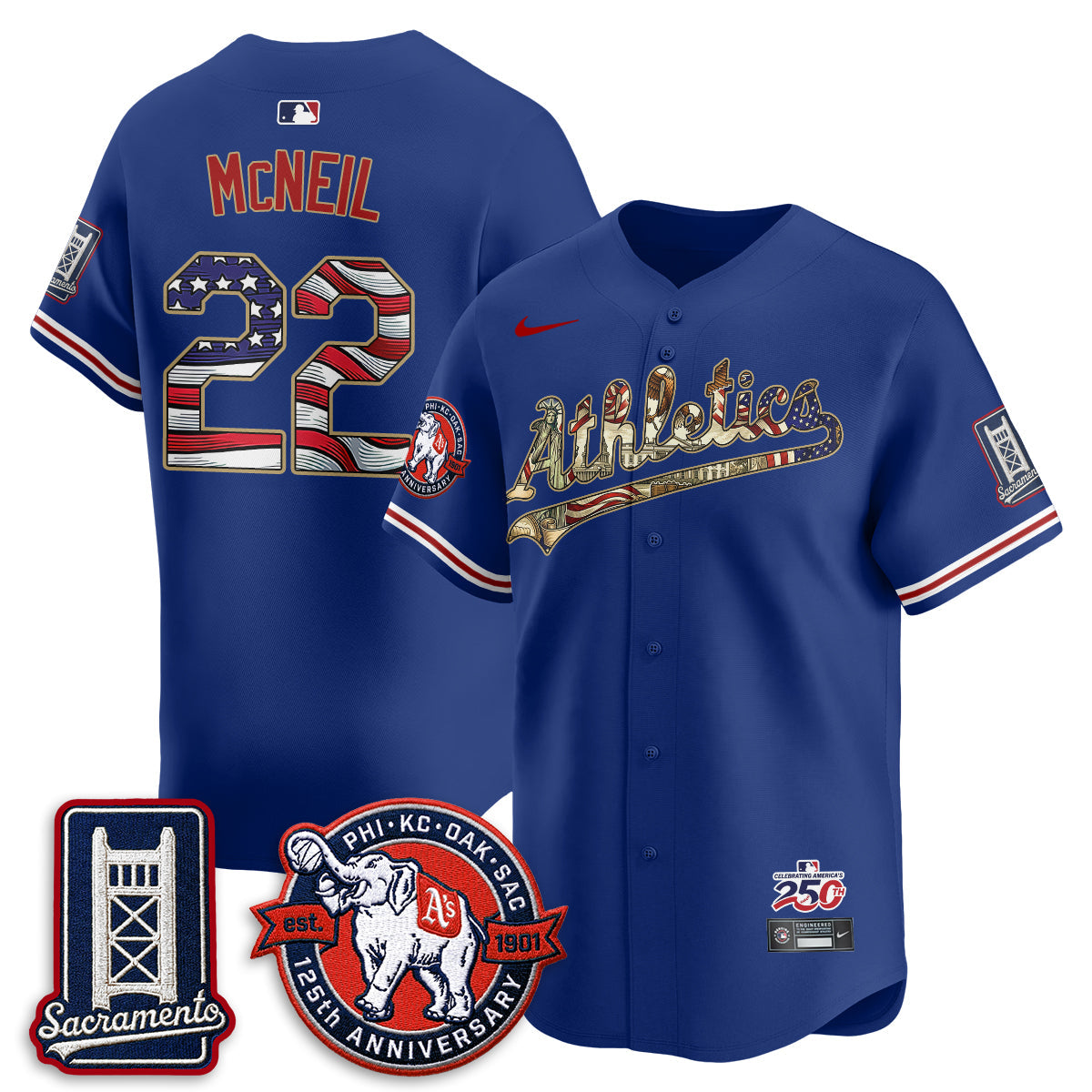 OAK  2026 Independence Day USA Vapor Jersey - Stitched