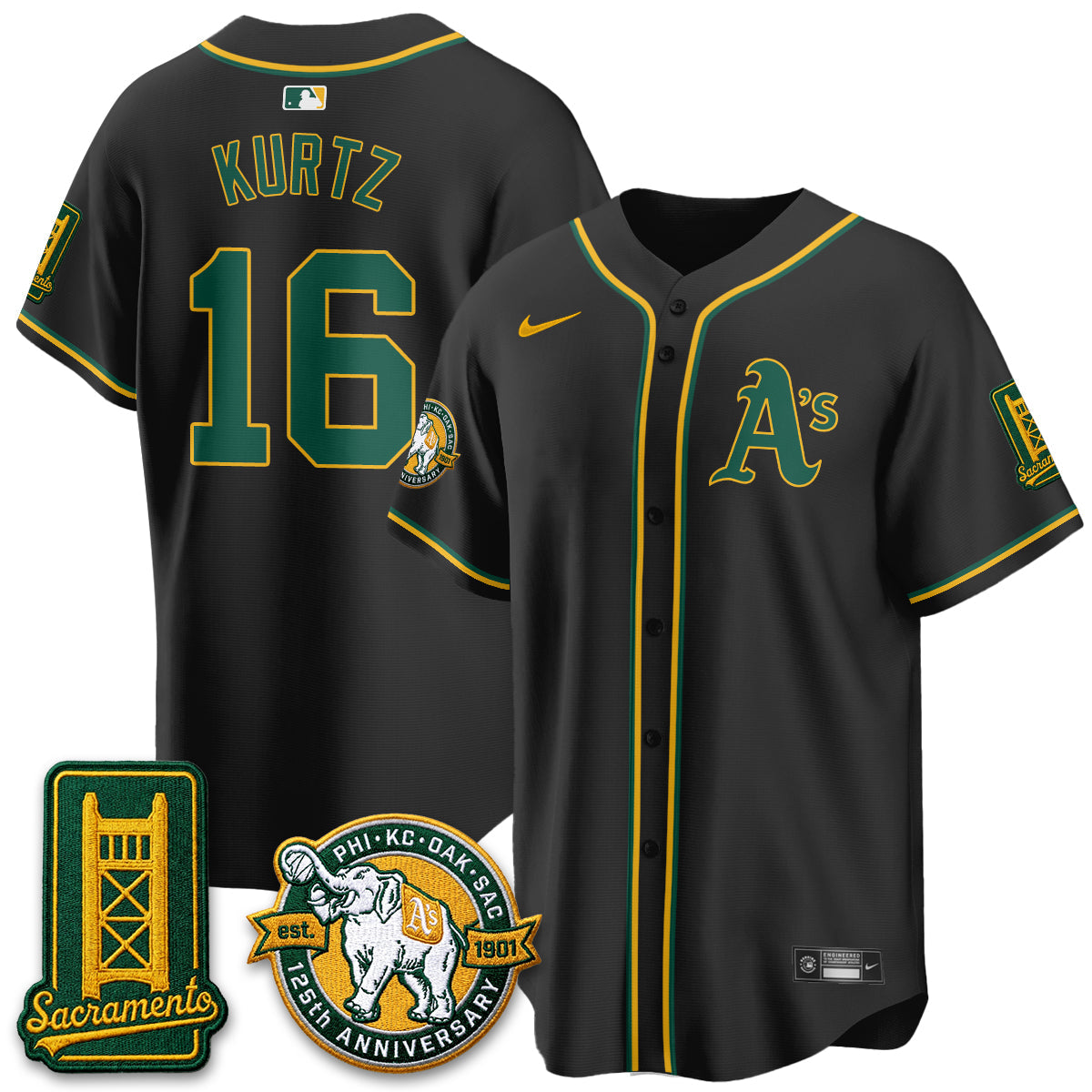 OAK 2026 Black Out Style - Celebrating 125 Years -  Limited Vapor Jersey - All Stitched