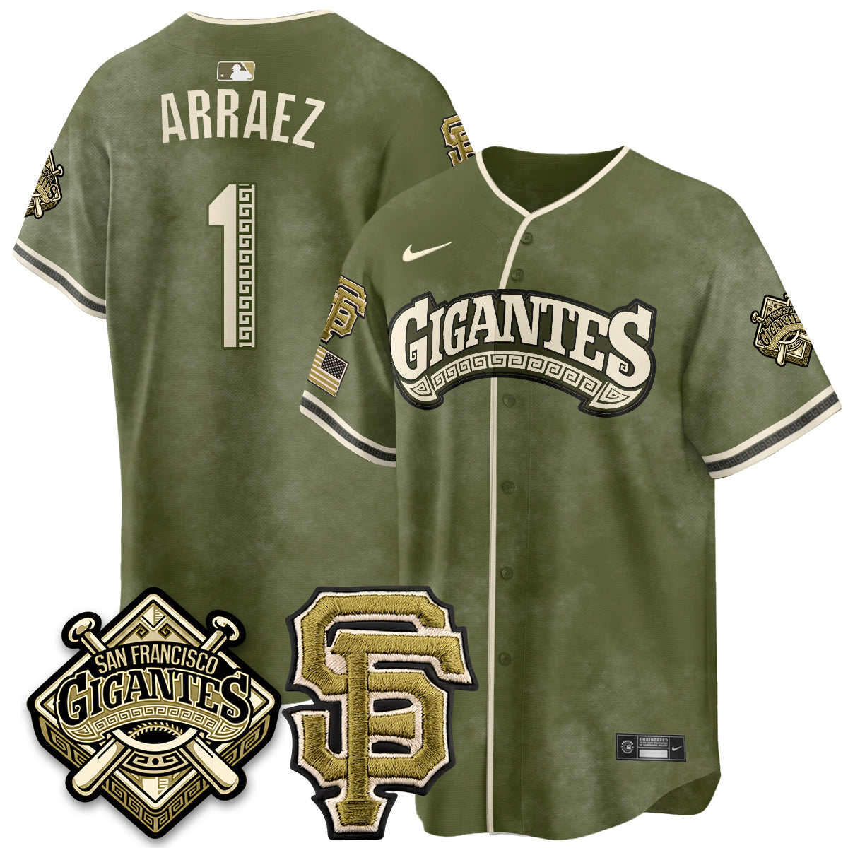 SF New Era Olive 2026 Armed Forces Day Jersey - Stitched
