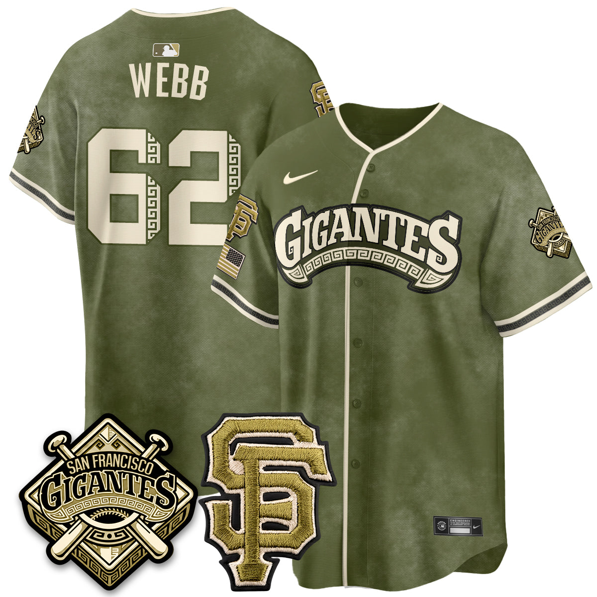SF New Era Olive 2026 Armed Forces Day Jersey - Stitched