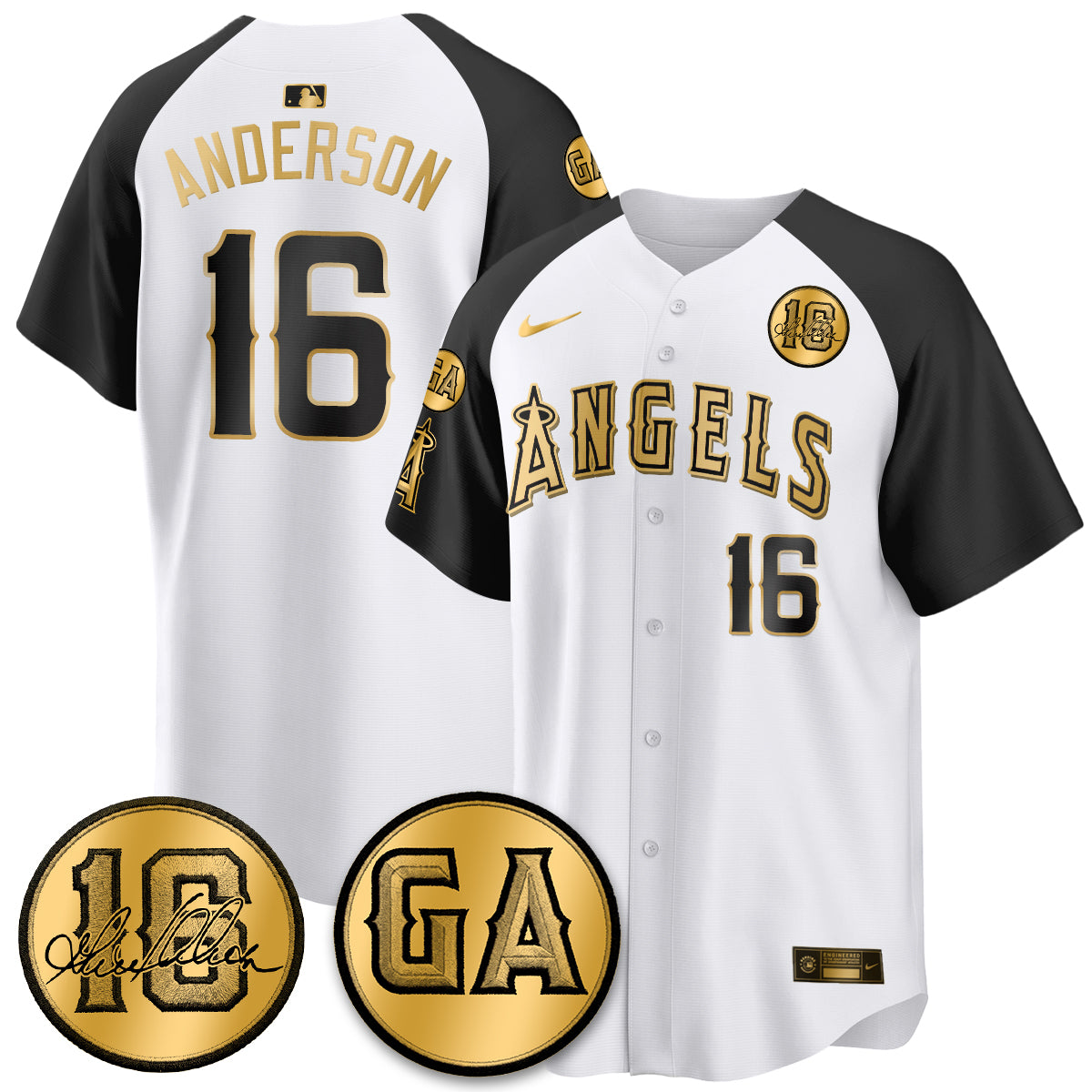 LAA Garret Anderson Tribute Patch Vapor Jersey - All Stitched V2