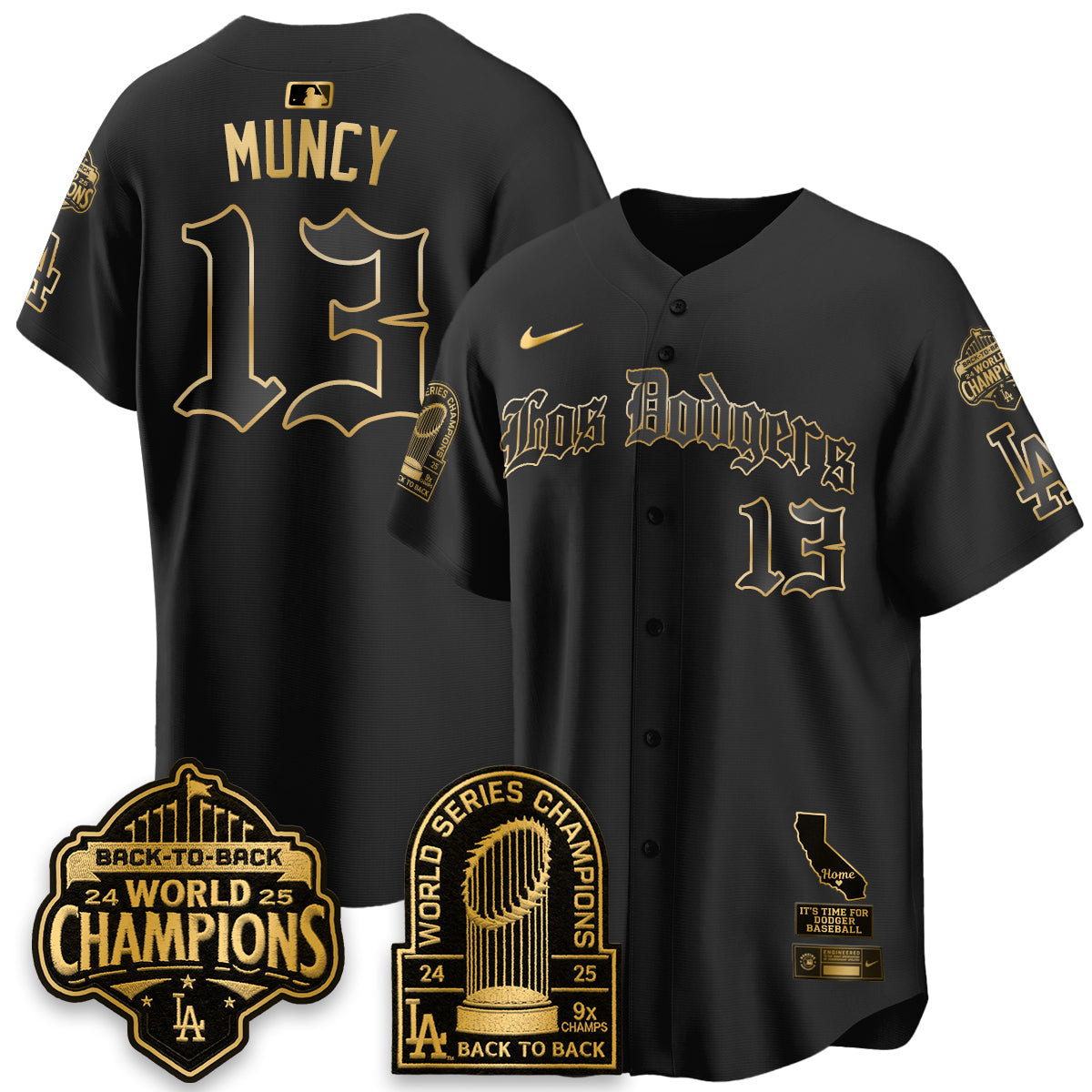 LAD World Series Champions Vapor Premier Limited Gothic Edition Jersey - All Stitched
