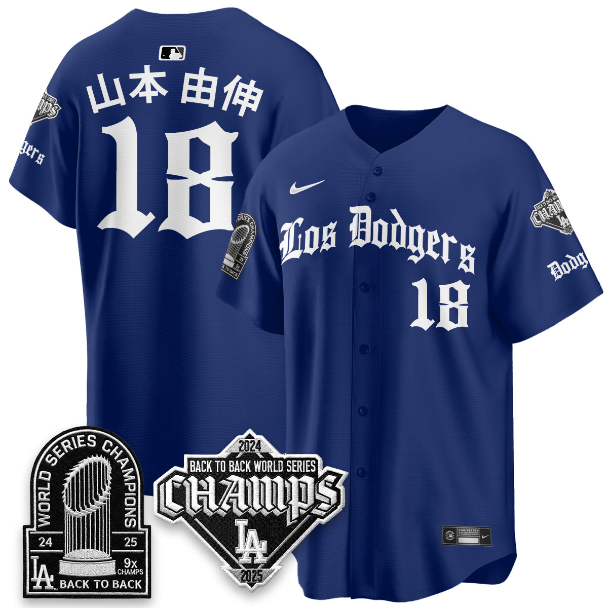 LAD World Series Champions B2B Patch Vapor Premier Limited Gothic Edition Jersey - All Stitched