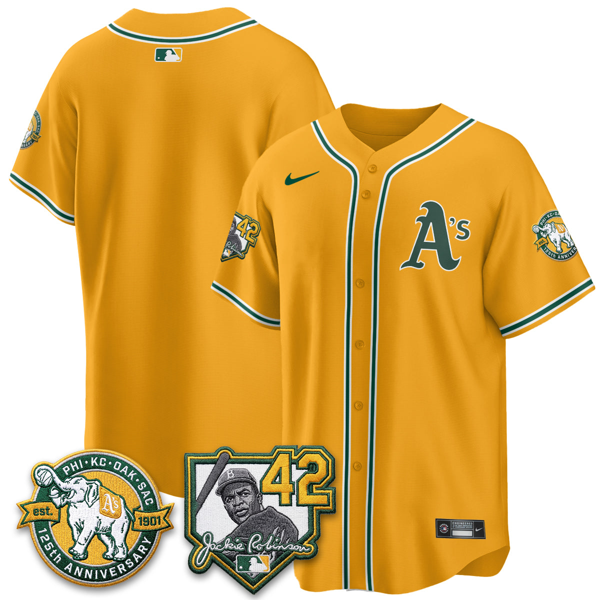 OAK 2026 Jackie Robinson Day - Celebrating 125 Years Limited Vapor Jersey - All Stitched