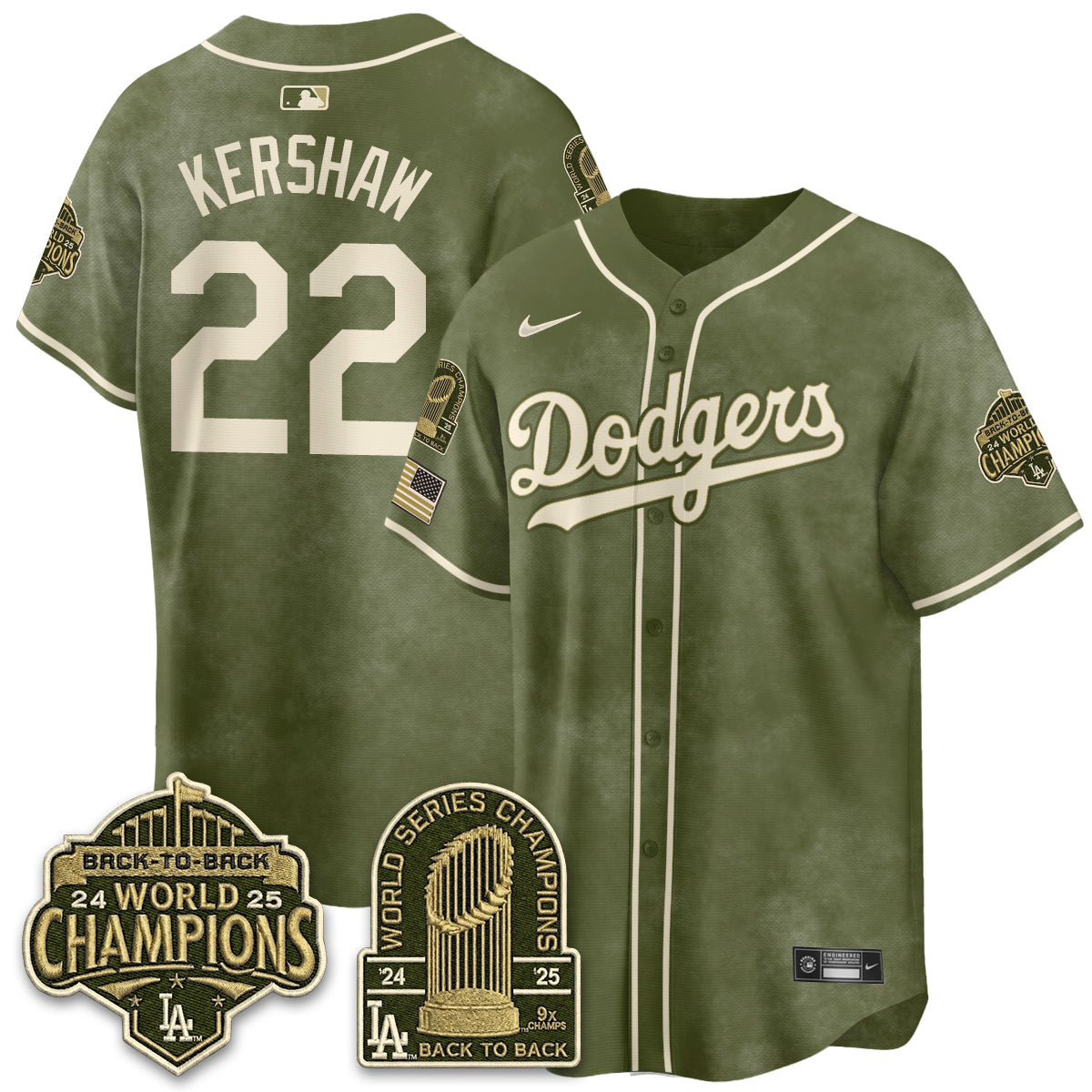 LAD New Era Olive 2026 Armed Forces Day Jersey -All Stitched