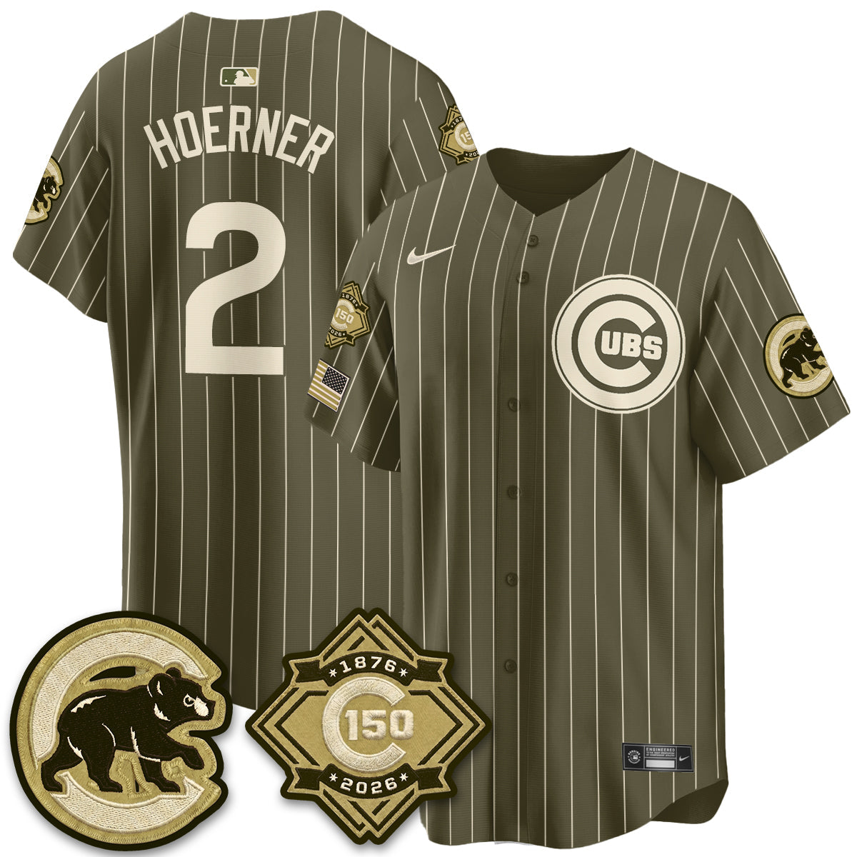 CHC New Era Olive 2026 Armed Forces Day Jersey -All Stitched