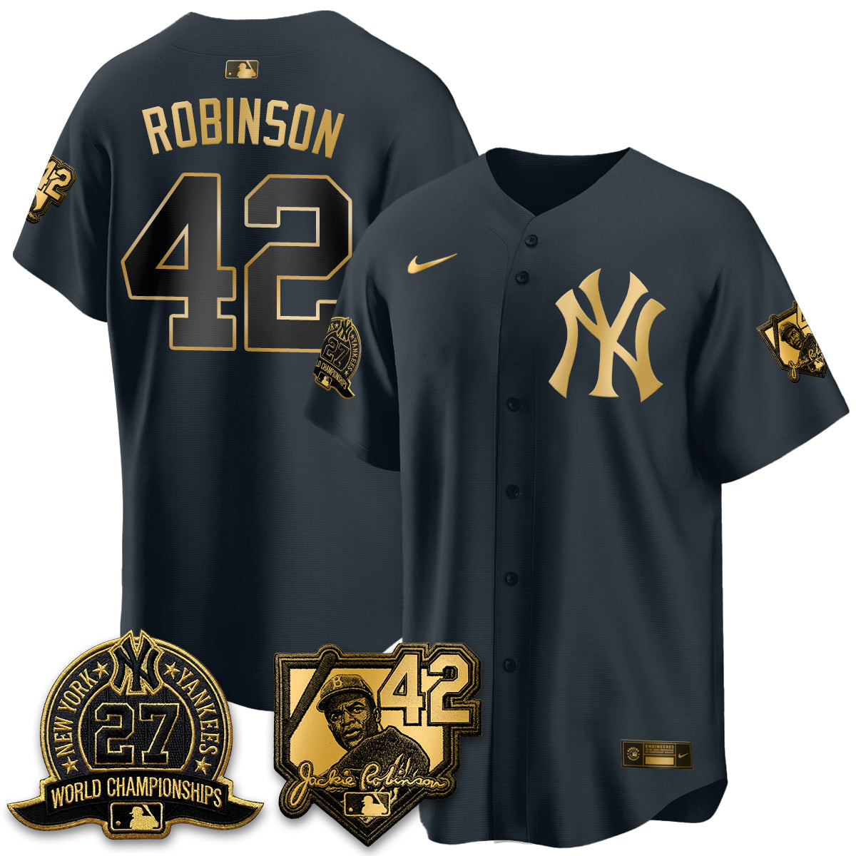 NYY 2026 Jackie Robinson Day Vapor Limited Gold Edition Jersey - All Stitched