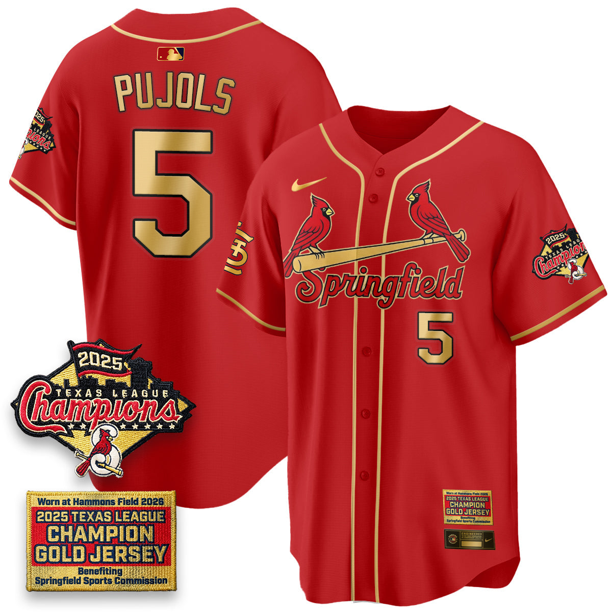 STL Springfield's Championship Gold Limited Jerseys - All Stitched