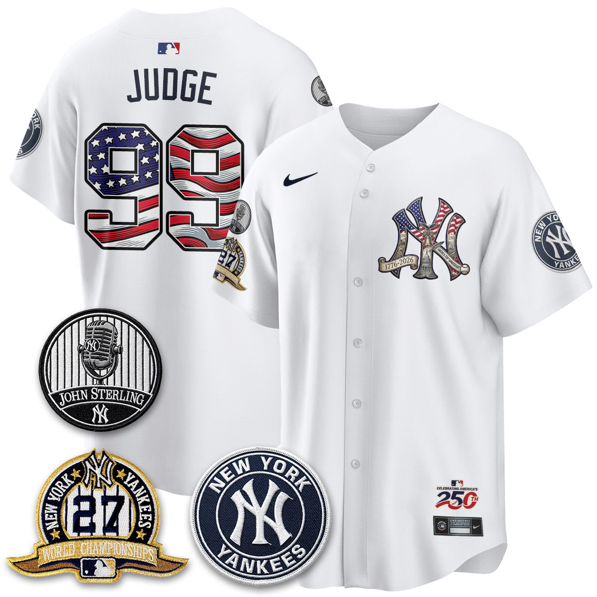 NYY Independence Day USA Vapor Limited Jersey - Stitched