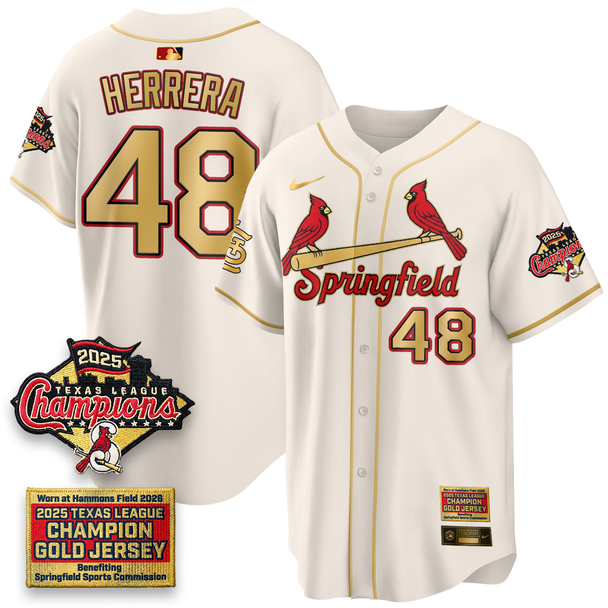 STL Springfield's Championship Gold Limited Jerseys - All Stitched