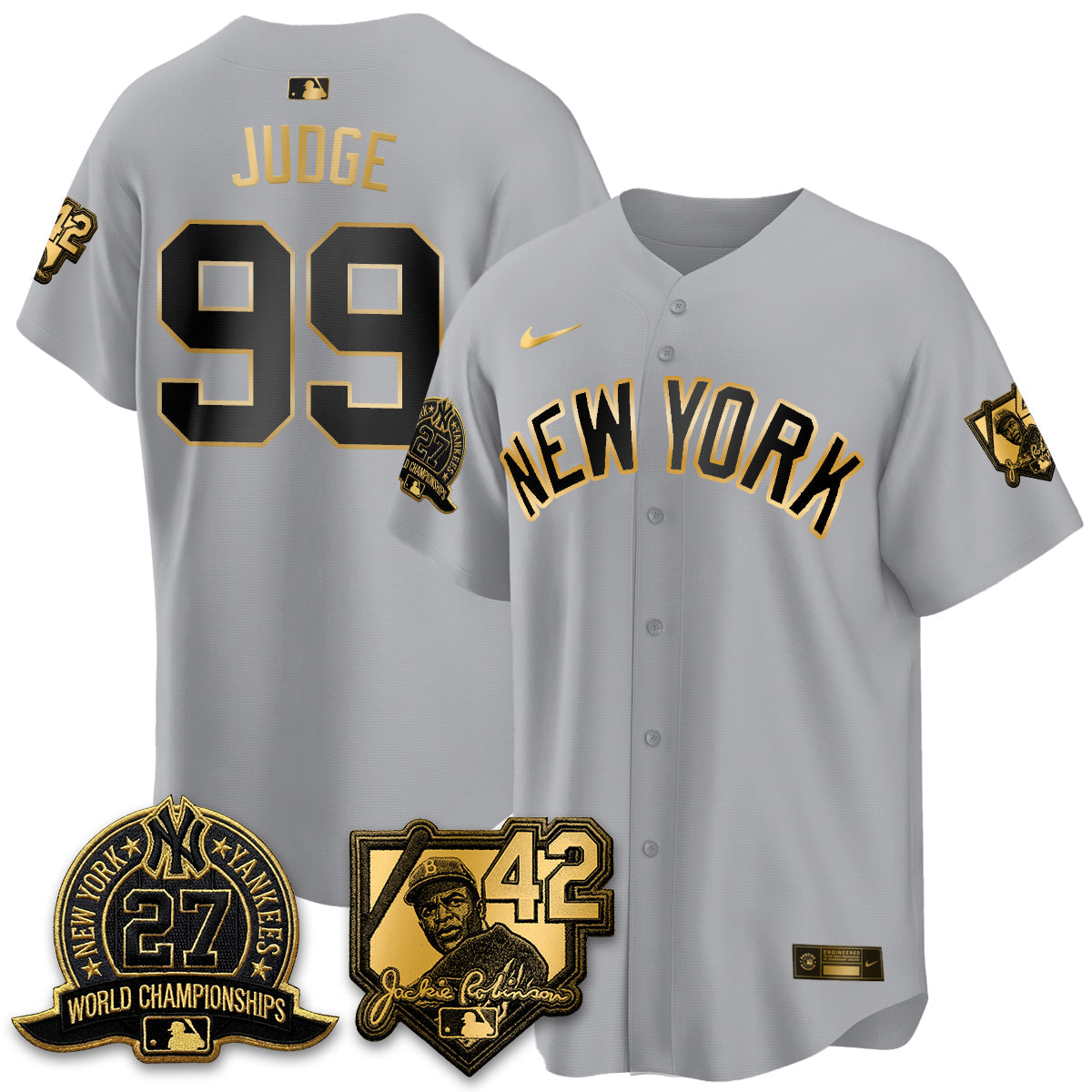 NYY 2026 Jackie Robinson Day Vapor Limited Gold Edition Jersey - All Stitched