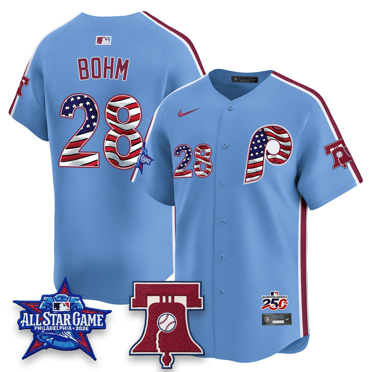 PHI 2026 Independence Day USA Vapor Limited Pinstripe Jersey - Stitched (Tiktok)