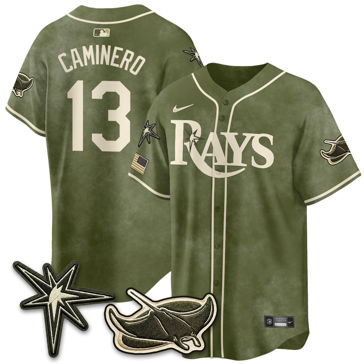 TB New Era Olive 2026 Armed Forces Day Jersey - Stitched