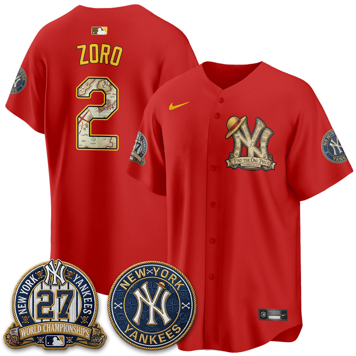 NYY x OP Japanese Cartoon Limited Jersey -  Stitched