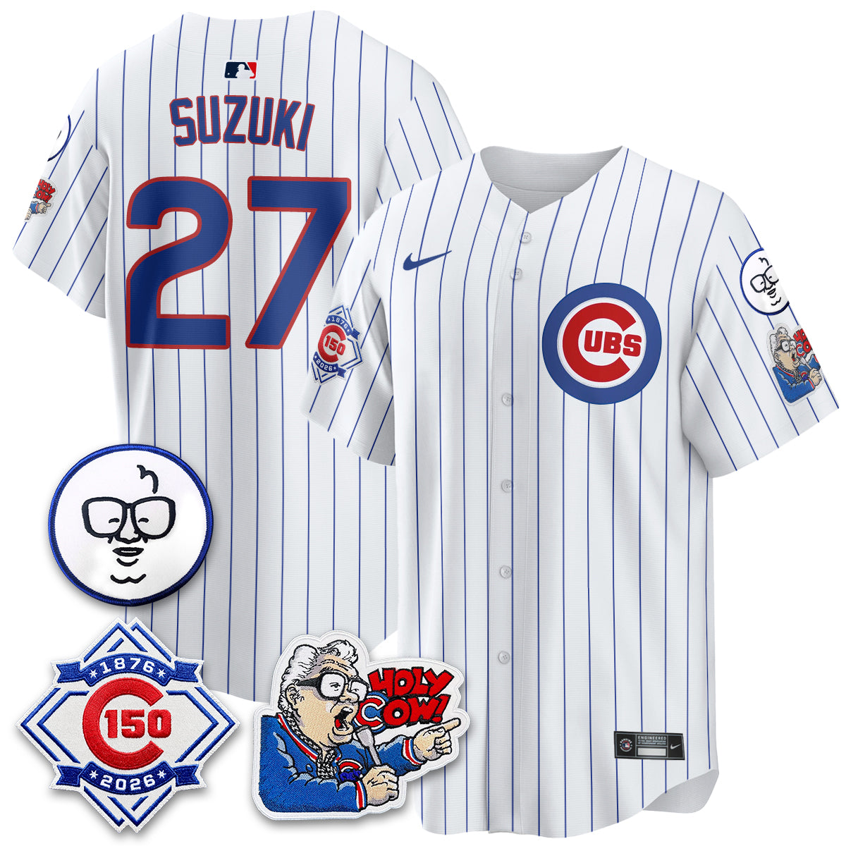 CHC 150th Anniversary Harry Caray Holy Cow Vapor Premier Limited Jersey - Stitched V2