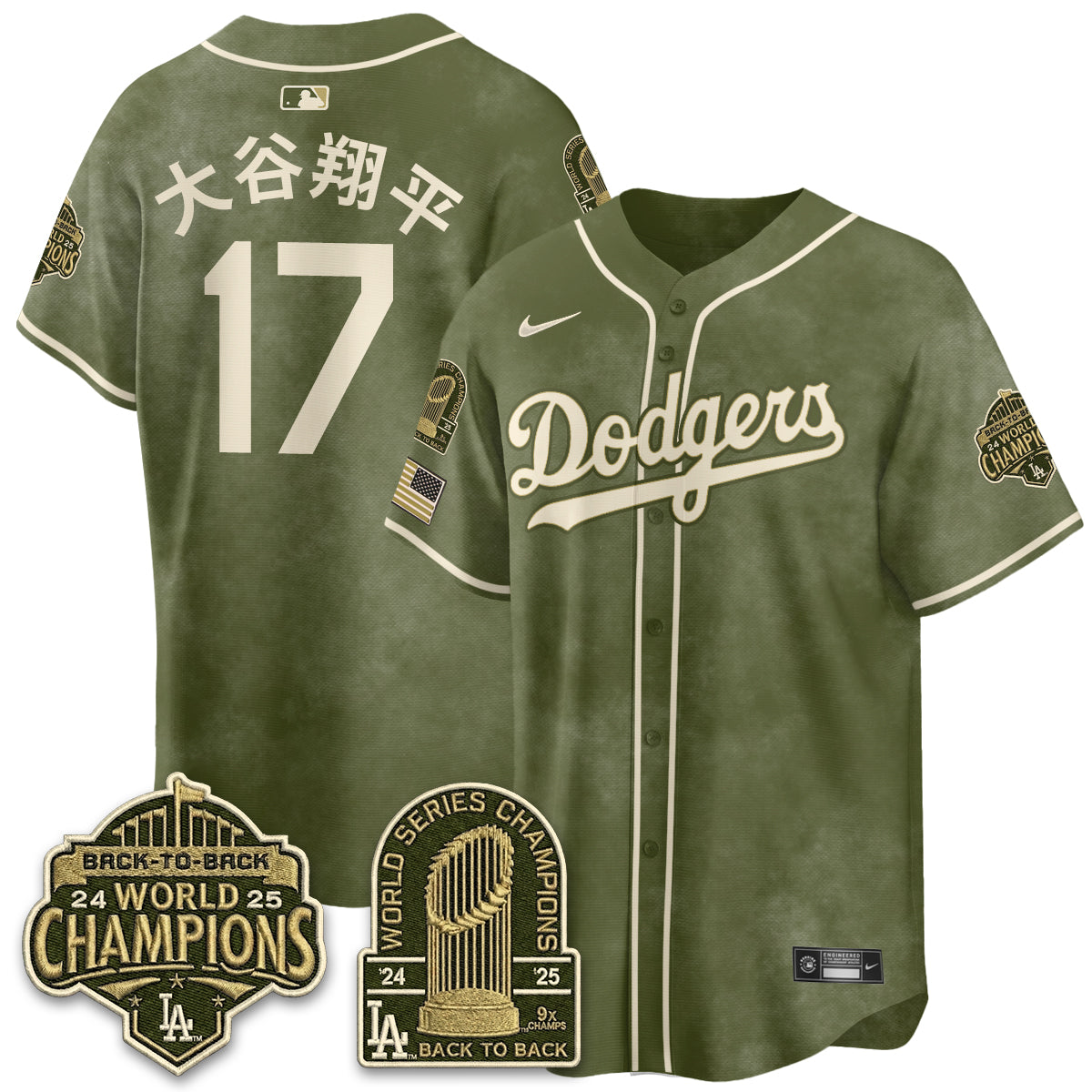 LAD New Era Olive 2026 Armed Forces Day Jersey -All Stitched
