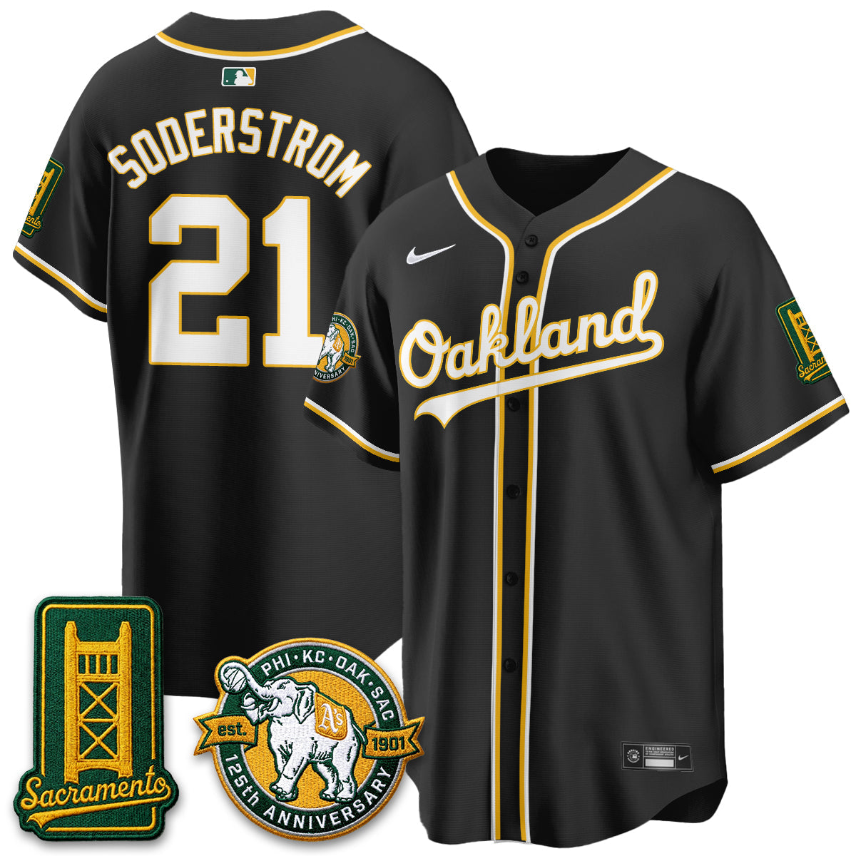 OAK 2026 Black Out Style - Celebrating 125 Years -  Limited Vapor Jersey - All Stitched
