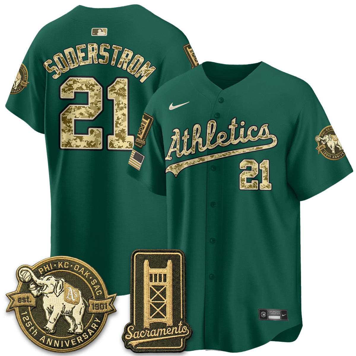 OAK Military Appreciation Game Day Jersey - Stitched