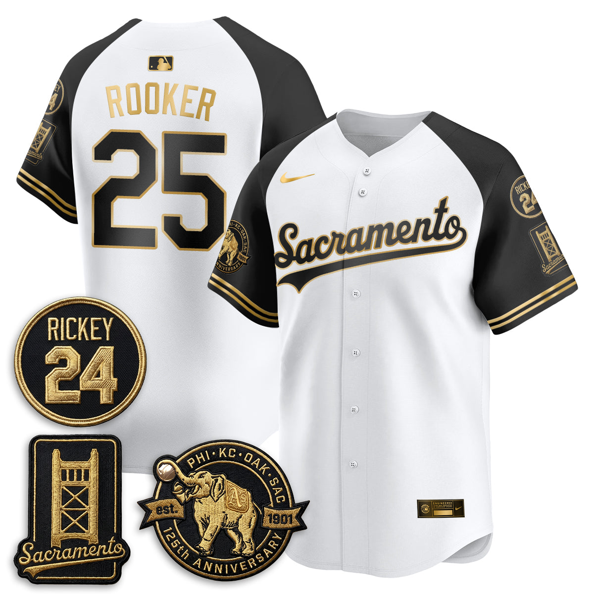 OAK 2026 Alternate Sacramento 125 Years Limited Vapor Gold Edition Jersey - Stitched