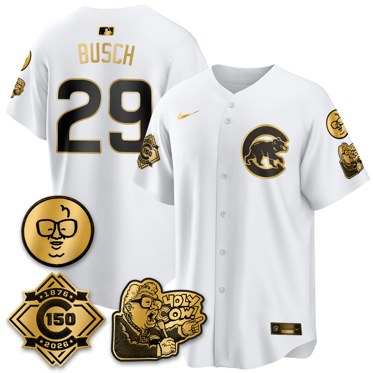 CHC 150th Anniversary Harry Caray Holy Cow Vapor Premier Limited Jersey - Stitched V3