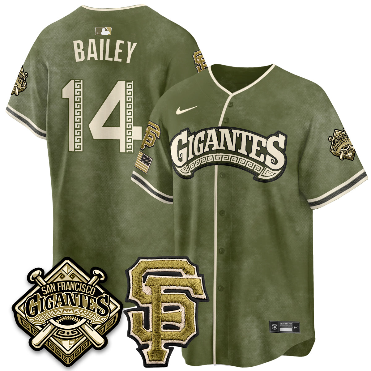 SF New Era Olive 2026 Armed Forces Day Jersey - Stitched