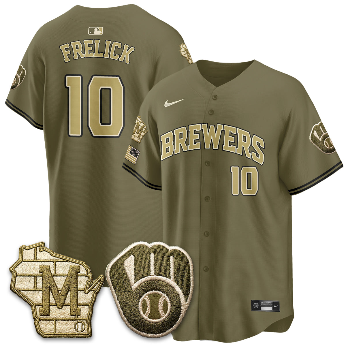 MIL New Era Olive 2026 Armed Forces Day Jersey - Stitched