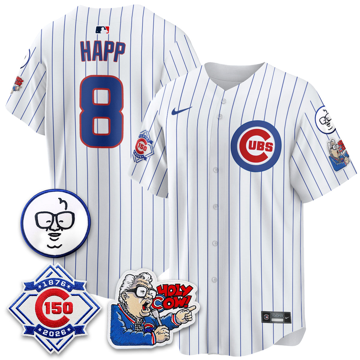 CHC 150th Anniversary Harry Caray Holy Cow Vapor Premier Limited Jersey - All Stitched V2