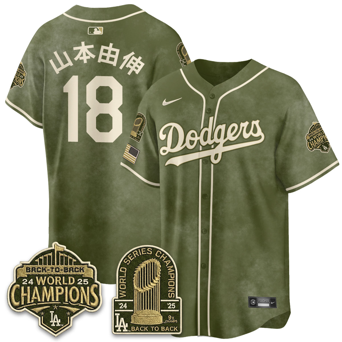 LAD New Era Olive 2026 Armed Forces Day Jersey -All Stitched
