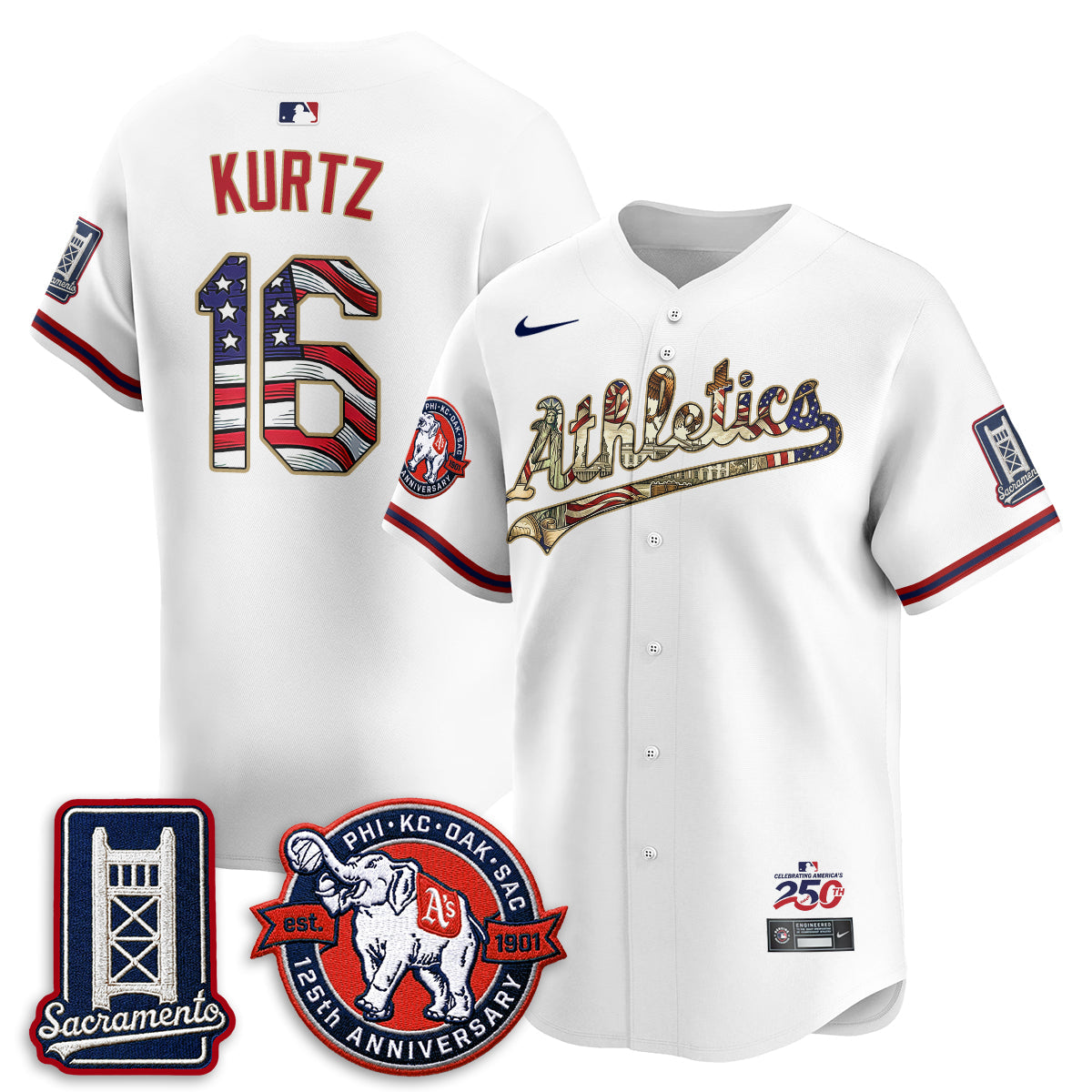OAK  2026 Independence Day USA Vapor Jersey - Stitched