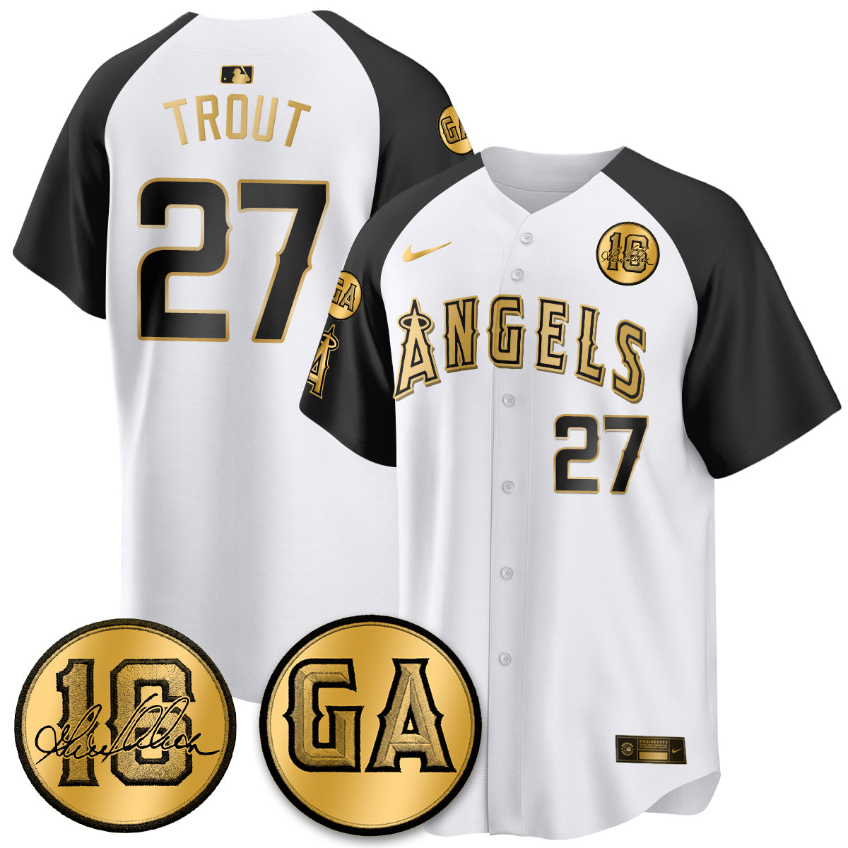 LAA Garret Anderson Tribute Patch Vapor Jersey - All Stitched V2
