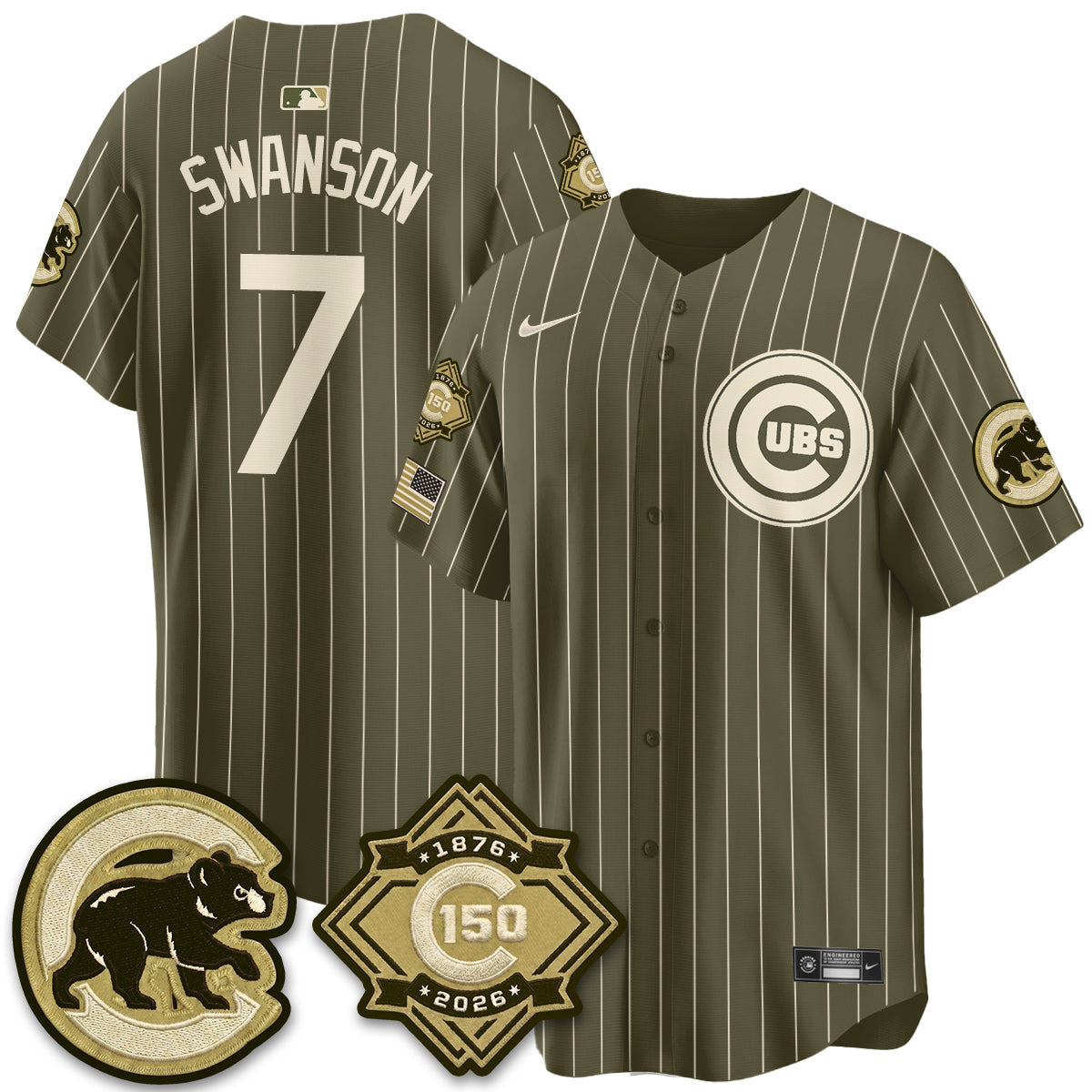 CHC New Era Olive 2026 Armed Forces Day Jersey -All Stitched