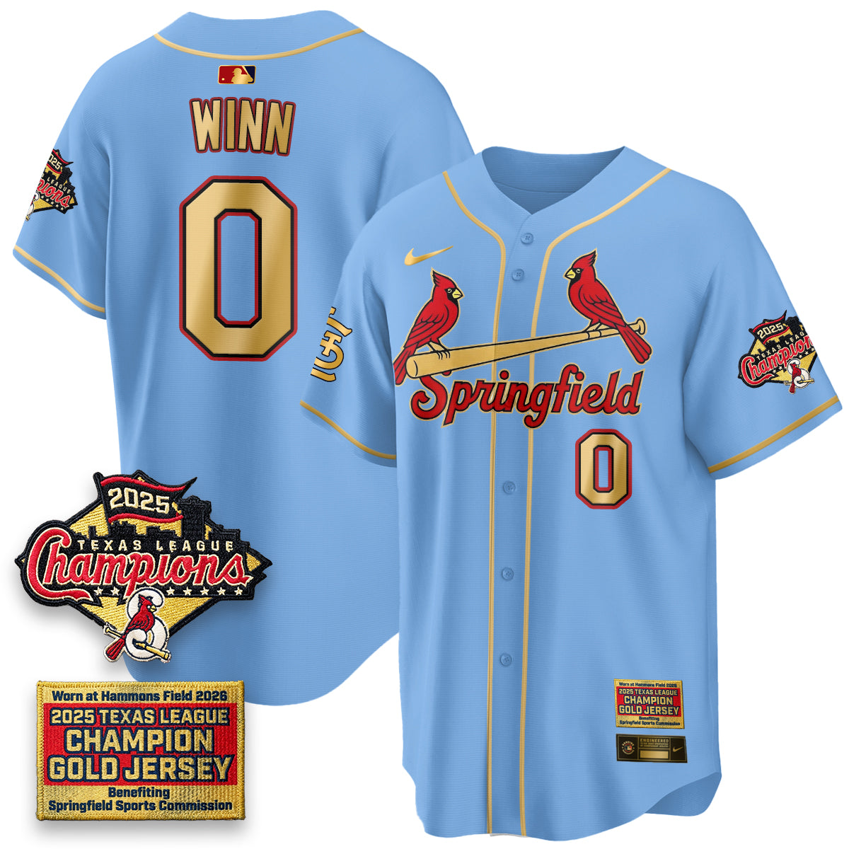 STL Springfield's Championship Gold Limited Jerseys - All Stitched