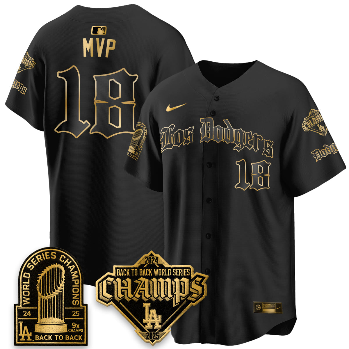 LAD World Series Champions B2B Patch Vapor Premier Limited Gothic Edition Jersey - All Stitched