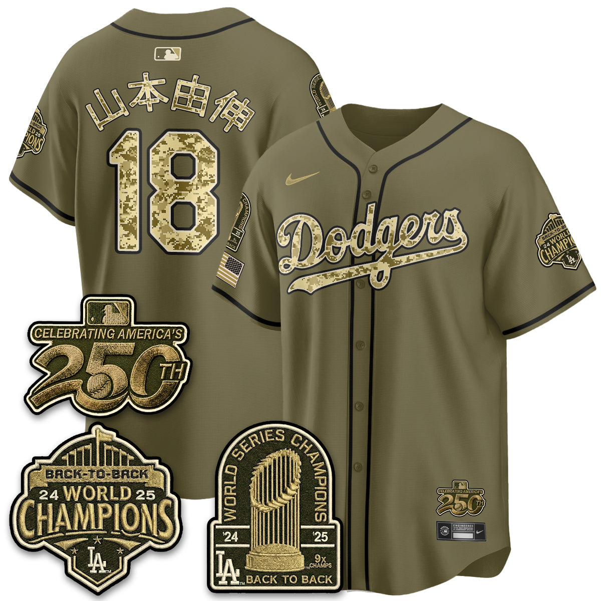 LAD Military Appreciation Game Day Jersey V2 - Stitched