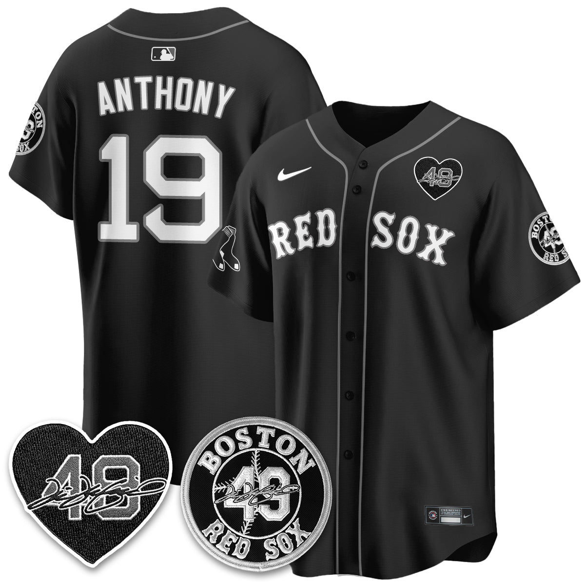 BOS Tim Wakefield Memorial Patch Vaper Premier Limited Jersey - Stitched