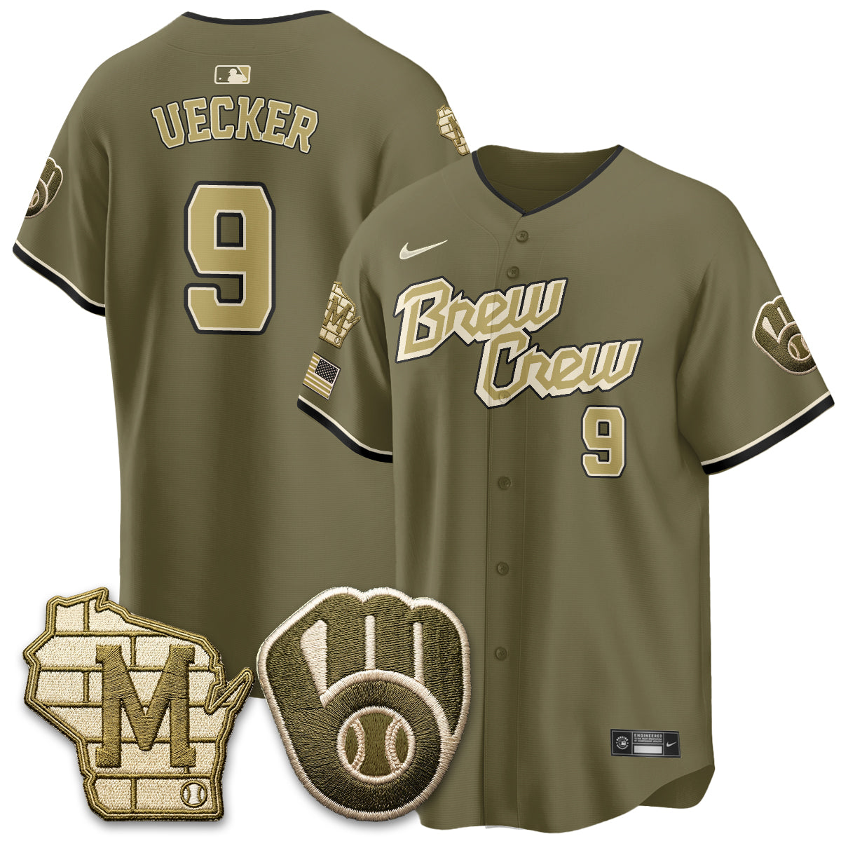MIL New Era Olive 2026 Armed Forces Day Jersey - Stitched