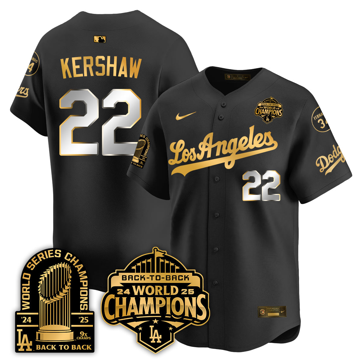 LAD Alternate  Vapor Limited Jersey - 9x Champs - Stitched