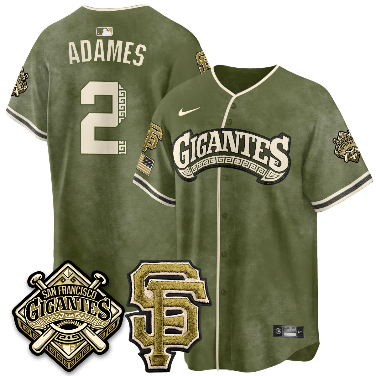 SF New Era Olive 2026 Armed Forces Day Jersey - Stitched