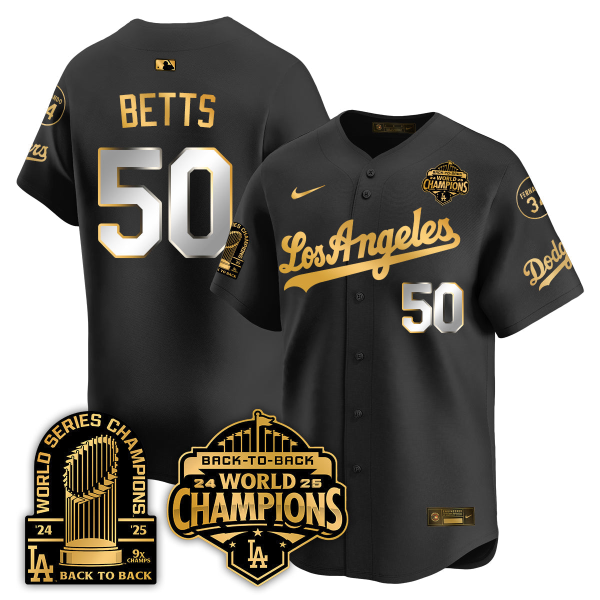 LAD Alternate  Vapor Limited Jersey - 9x Champs - Stitched