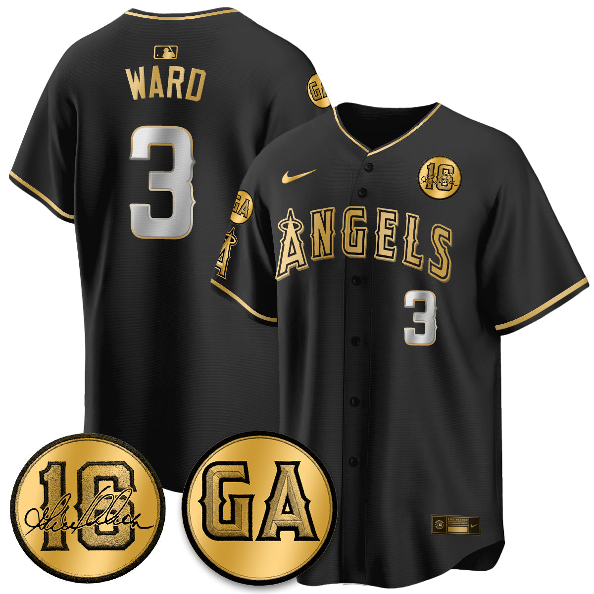 LAA Garret Anderson Tribute Patch Vapor Jersey - All Stitched V2