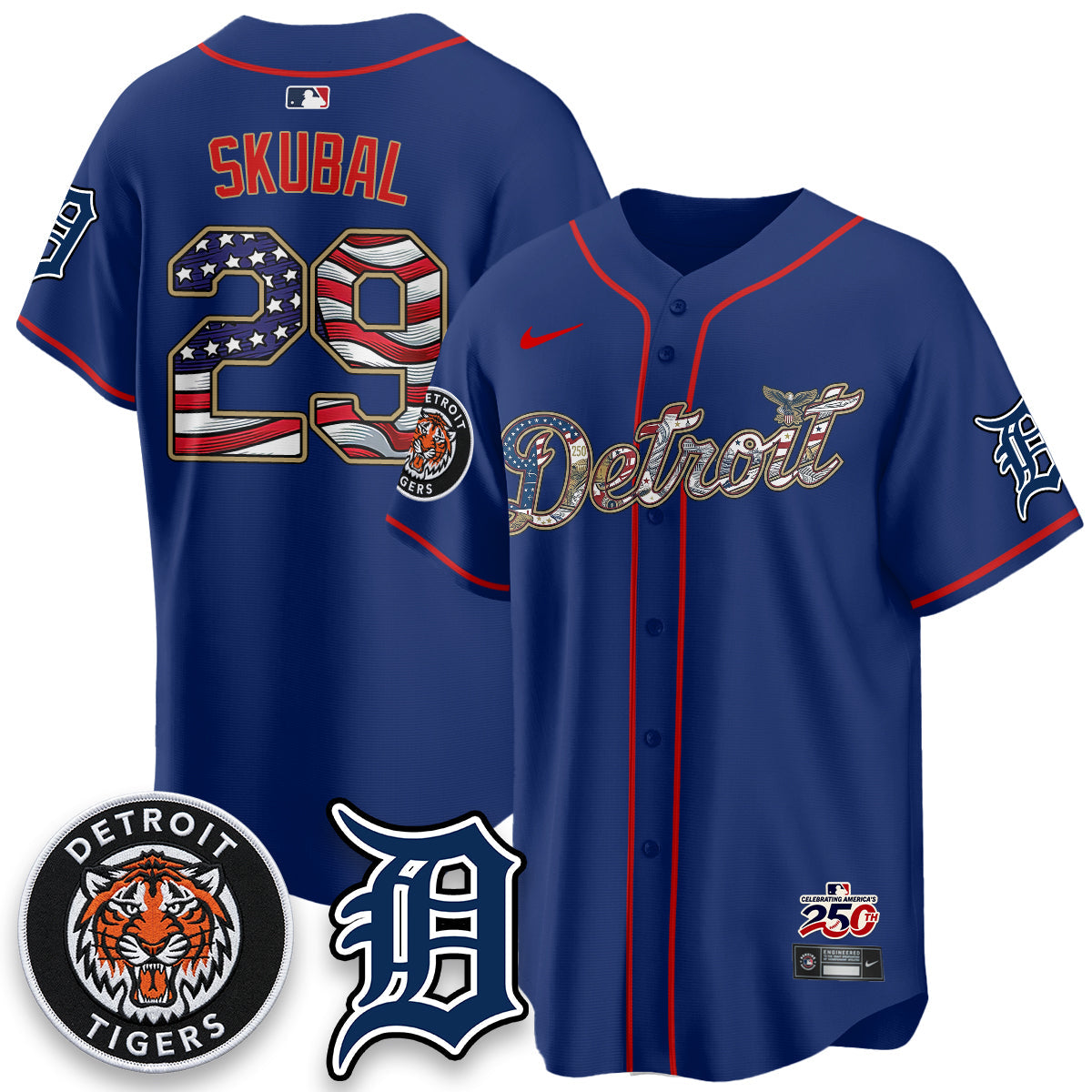 DET 2026 Independence Day USA Vapor Limited Jersey - Stitched