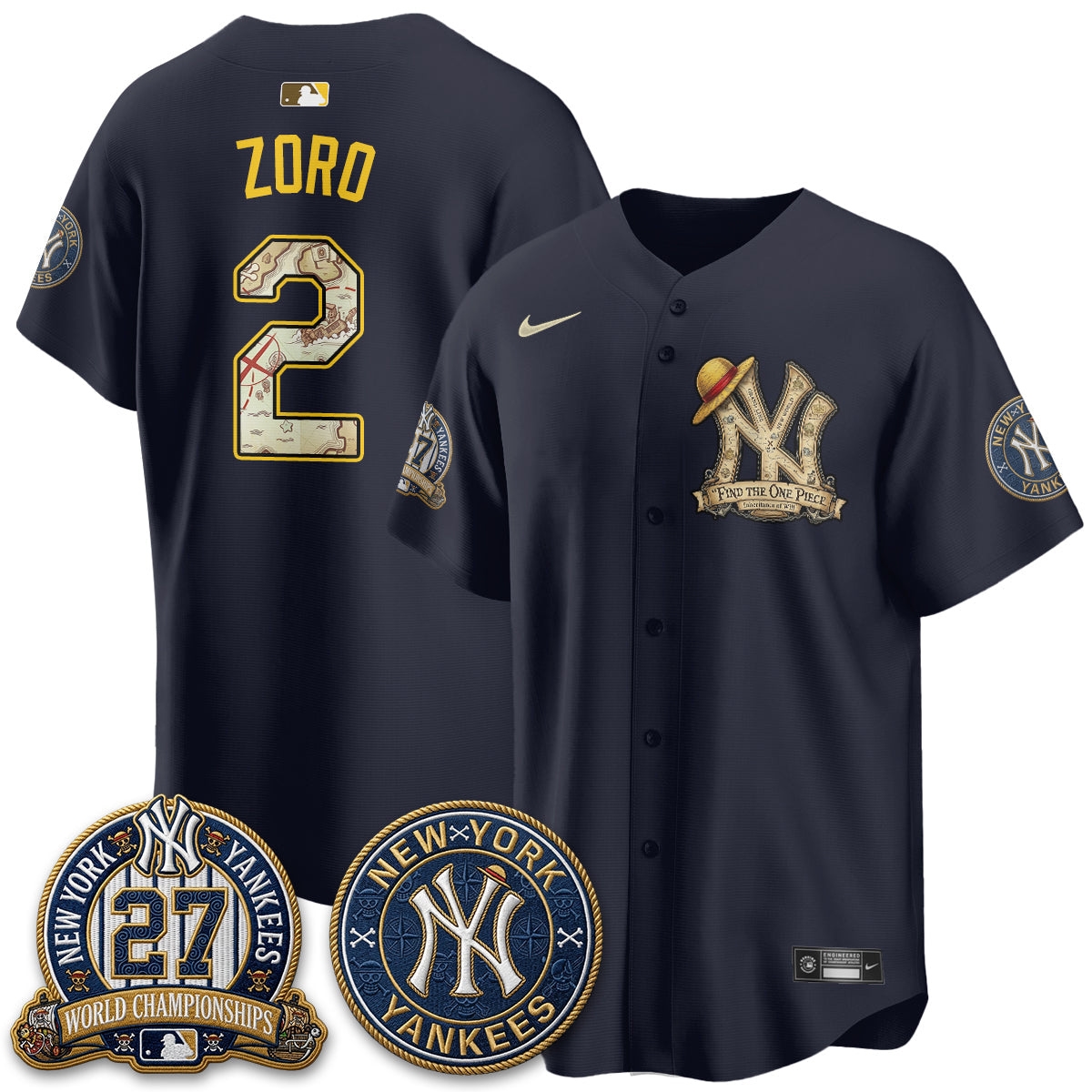 NYY x OP Japanese Cartoon Limited Jersey -  Stitched