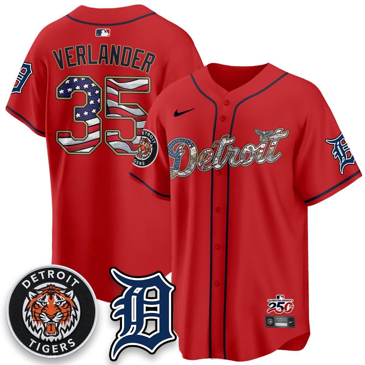 DET 2026 Independence Day USA Vapor Limited Jersey - Stitched