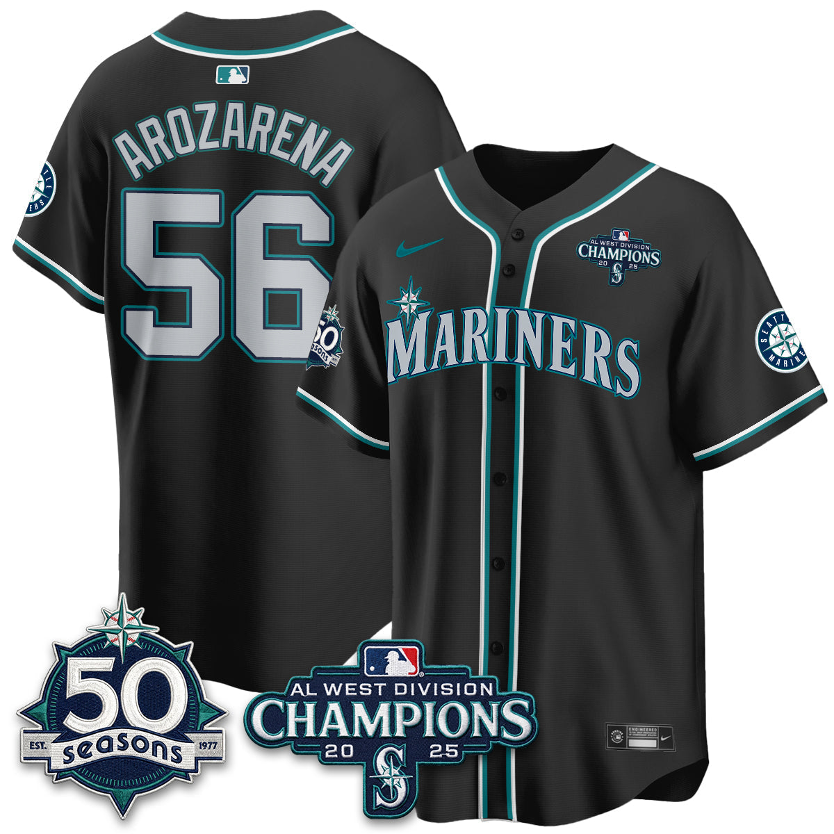 SEA 50th Anniversary Black Out Style Vapor Premier Limited Jersey - Stitched