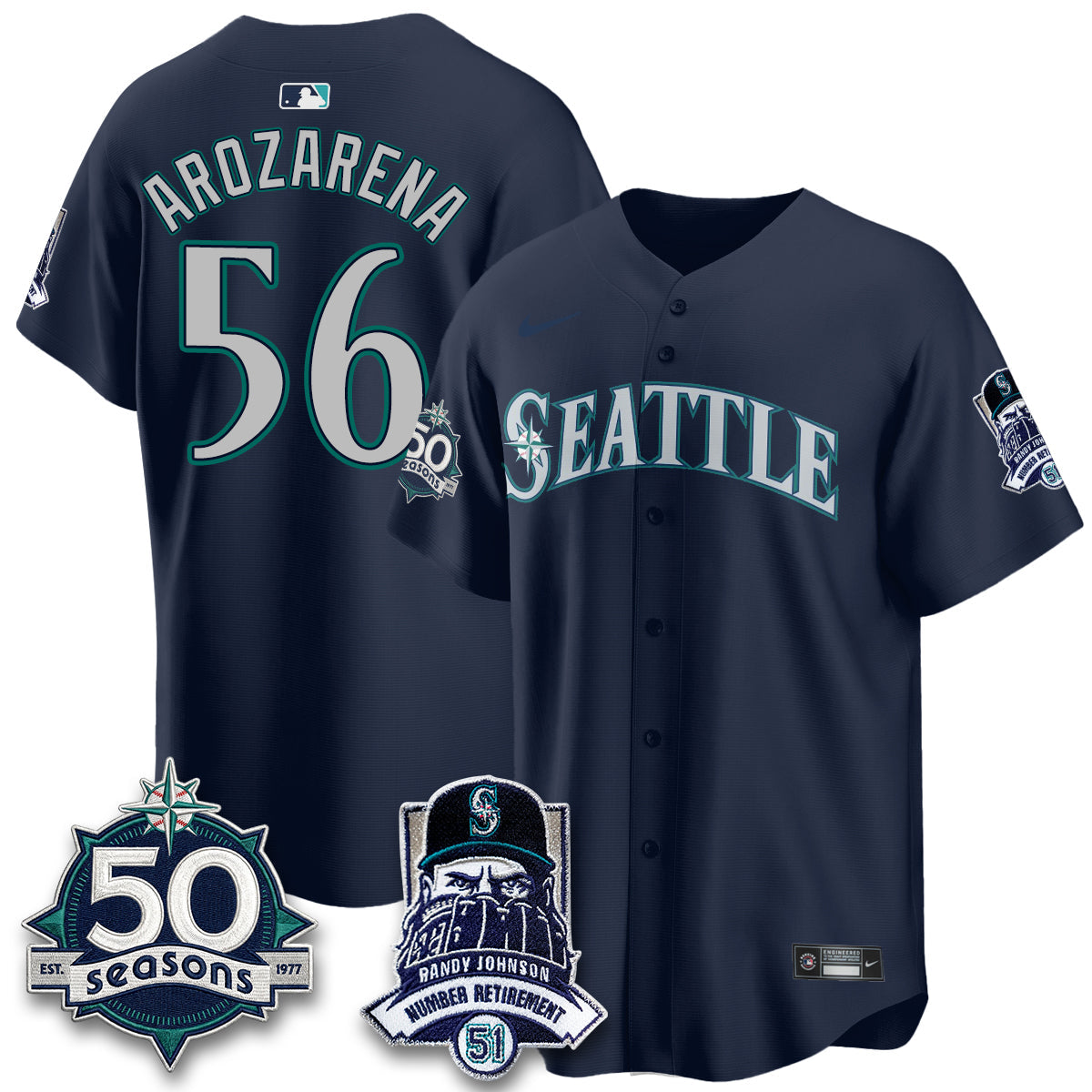 SEA Randy Johnson Vapor Limited Jersey V2- All Stitched