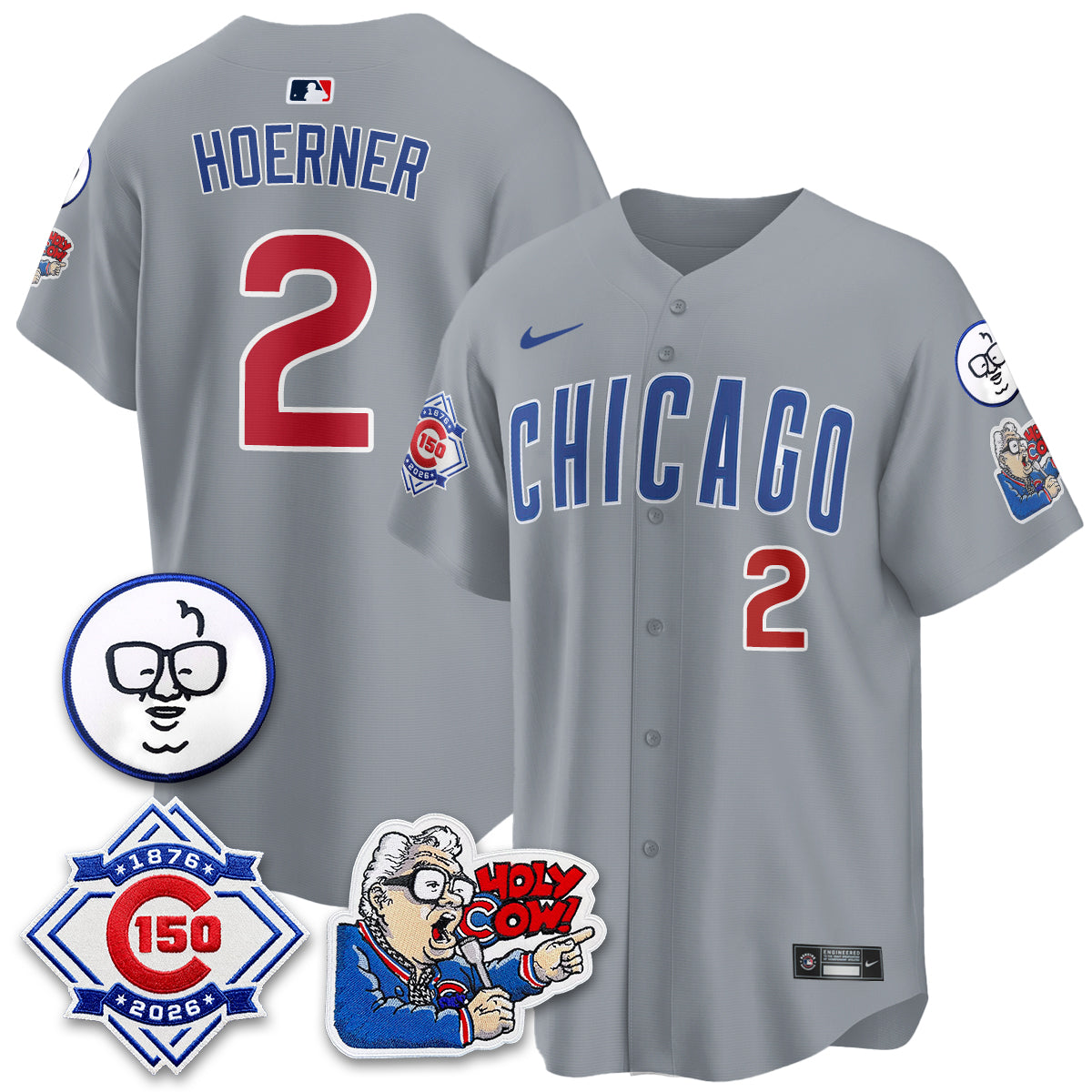 CHC 150th Anniversary Harry Caray Holy Cow Vapor Premier Limited Jersey - All Stitched V2