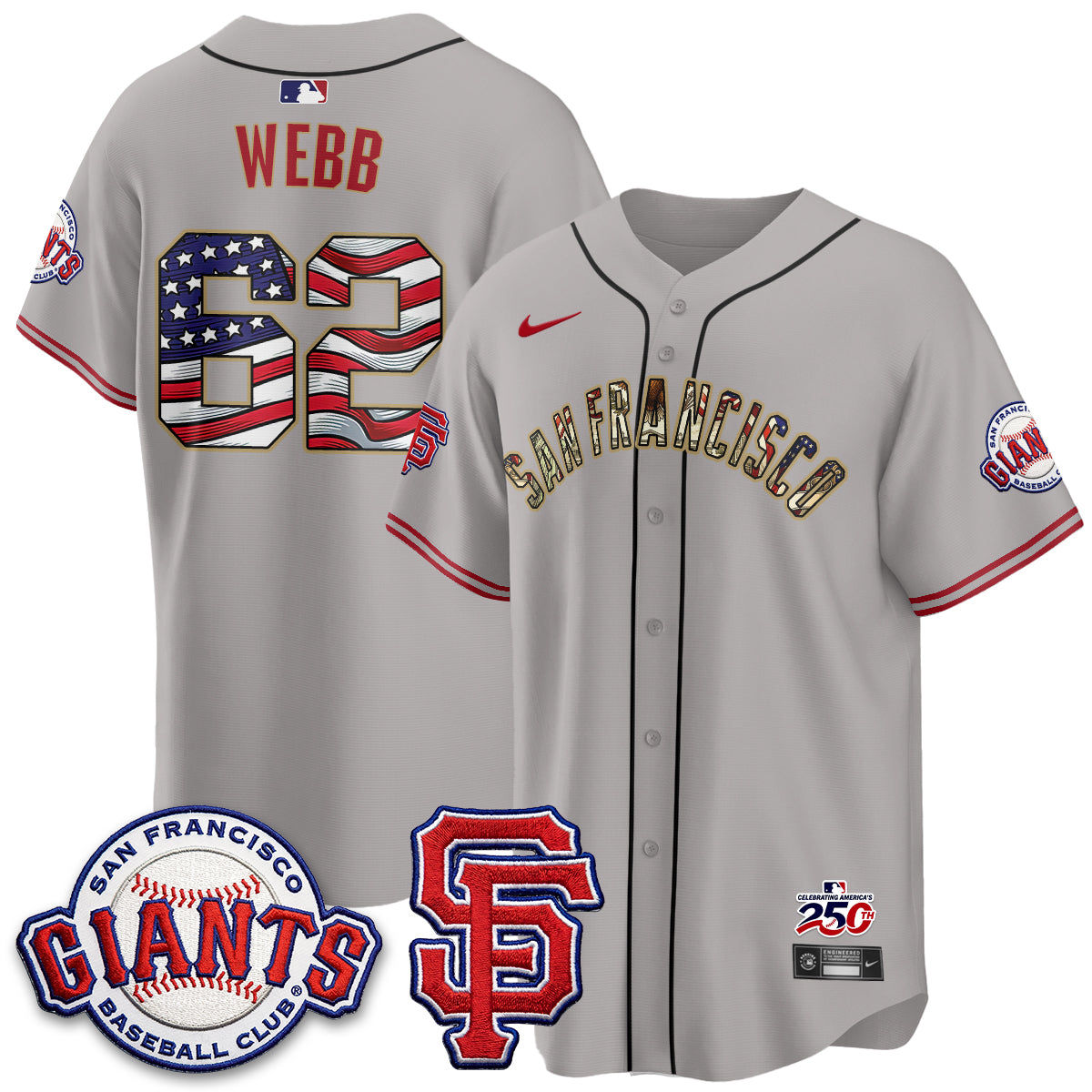 San Francisco Giants2026 Independence Day USA Jersey - All Stitched