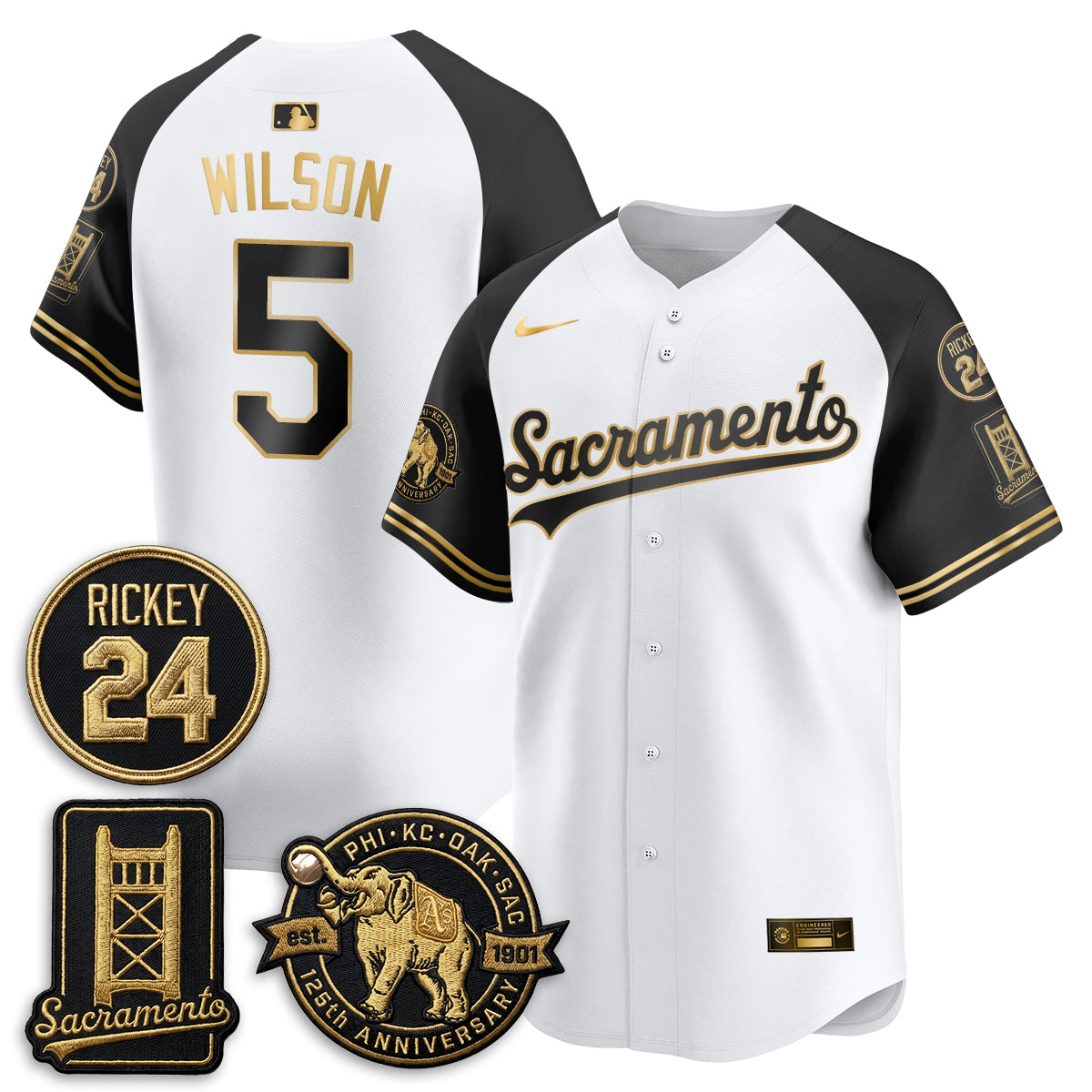 OAK 2026 Alternate Sacramento 125 Years Limited Vapor Gold Edition Jersey - Stitched
