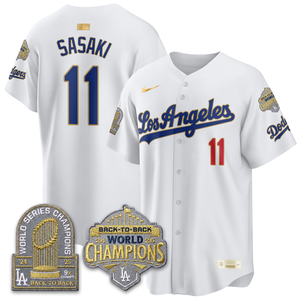 LAD Gold Collection Limited Gold Jersey - 9x & B2B Champs - Stitched