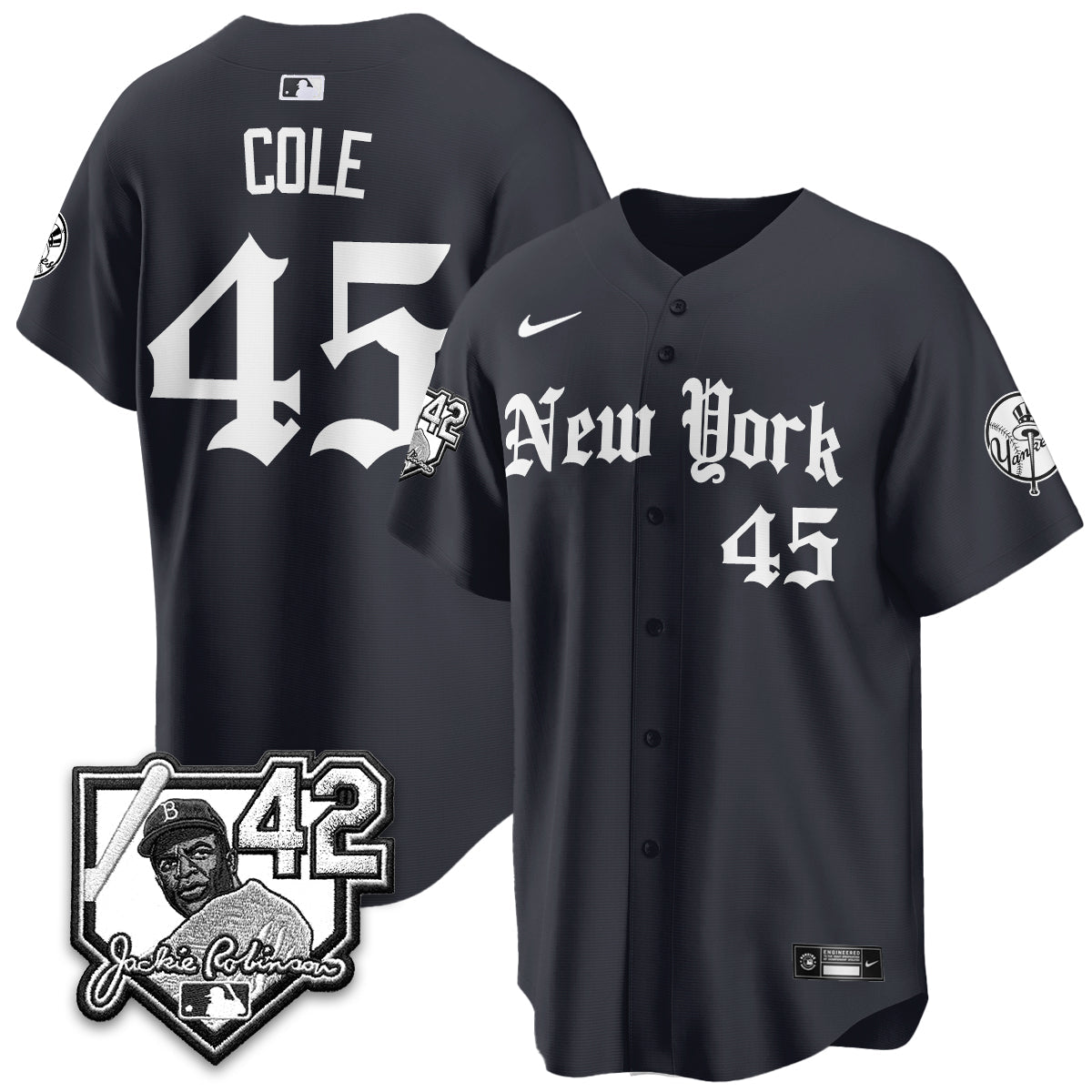NYY 2026 Jackie Robinson Day Gothic Vapor Limited Jersey - All Stitched